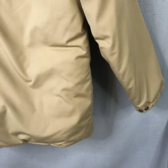 Vintage JCPenney Parka Jacket Mens MT Beige Insulated Hooded Winter 70s